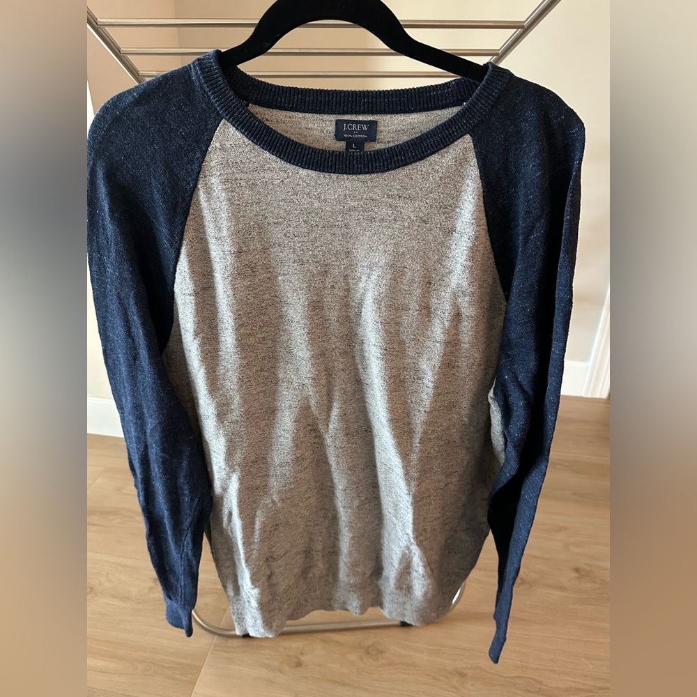 J. Crew Men’s Heather Gray/Navy Sweater